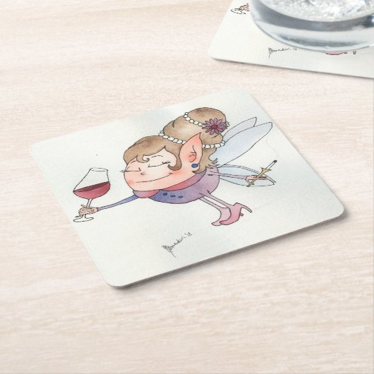 Wijnfee Kartonnen Onderzetters (Schuin)