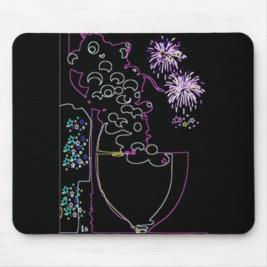 Wijnfeestdag in Neon-Mousepad Muismat (Voorkant)