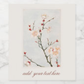 WIJNFLASETIQUET: SAKURA-BLOEISEL WIJN ETIKET (Enkel label)