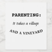 Wijnfles Aangepast label - Funny Ouderschap Quote Wijn Etiket (Enkel label)