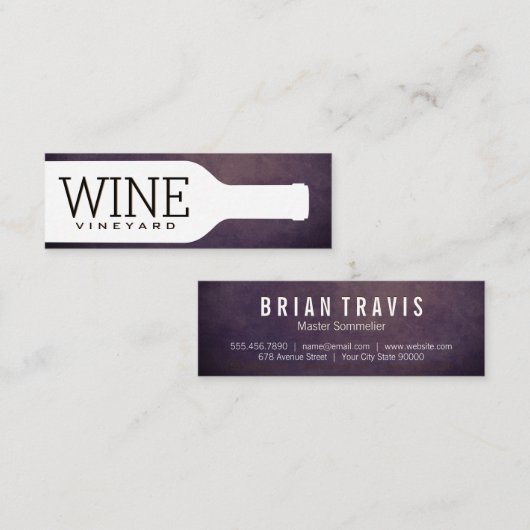 Wijnfles |  achtergrond mini visitekaartje (Voorkant / Achterkant)