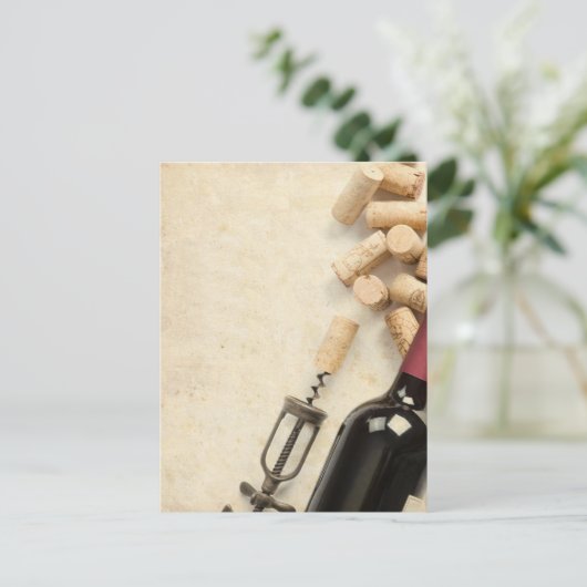 Wijnfles Briefkaart (Staand voorkant)