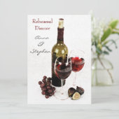 Wijnfles, druiven en wijnglazen kaart (Staand voorkant)