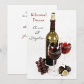 Wijnfles, druiven en wijnglazen kaart (Voorkant / Achterkant)