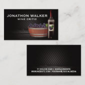 Wijnfles | Druiven in Vat Visitekaartje (Voorkant / Achterkant)