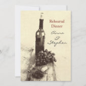 Wijnfles, druiven, schroefdraad en kurken kaart (Voorkant)