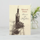 Wijnfles, druiven, schroefdraad en kurken kaart (Staand voorkant)