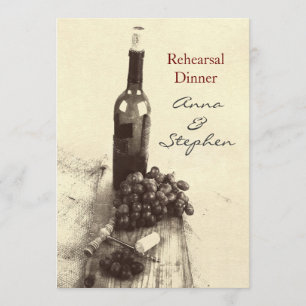 Wijnfles, druiven, schroefdraad en kurken kaart