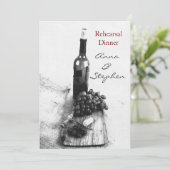 Wijnfles, druiven, schroefdraad kaart (Staand voorkant)