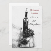 Wijnfles, druiven, schroefdraad kaart (Voorkant / Achterkant)