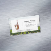 wijnfles en bril | wijngaard magnetisch visitekaartje (Voorbeeld)