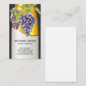 Wijnfles en druiven op wijnstok visitekaartje (Voorkant / Achterkant)