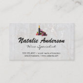 Wijnfles en druiven visitekaartje (Voorkant)