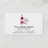 Wijnfles en druiven visitekaartje (Voorkant)