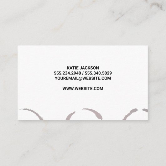 Wijnfles en druiven | Wijnmakerij | Wijnvlekken Visitekaartje (Achterkant)