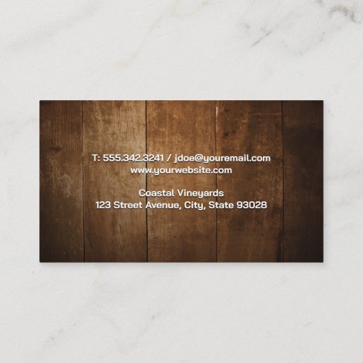 Wijnfles en Glas | Hout Visitekaartje (Achterkant)