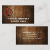 Wijnfles en Glas | Hout Visitekaartje (Voorkant / Achterkant)