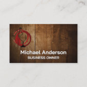 Wijnfles en Glas | Hout Visitekaartje (Voorkant)