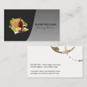 Wijnfles en Glas | Klassiek Zilver Zwart Visitekaartje (Voorkant / Achterkant)