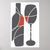 Wijnfles en -glas poster (Voorkant)