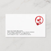 Wijnfles en Glas Vlek Logo | Grunge Achtergrond Visitekaartje (Achterkant)