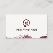 Wijnfles en glas | Vlek Waterverf geborsteld Visitekaartje (Voorkant)