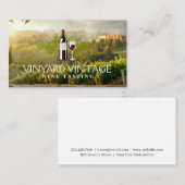 Wijnfles en glas | wijngaard visitekaartje (Voorkant / Achterkant)