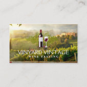 Wijnfles en glas | wijngaard visitekaartje (Voorkant)