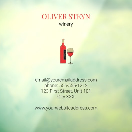 Wijnfles en glas wit raamsticker (Vel 3)