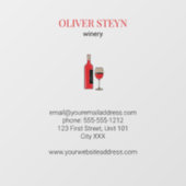 Wijnfles en glas wit raamsticker (Vel)