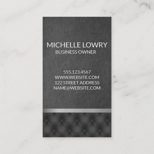  wijnfles en glazen ketel | Leder Visitekaartje (Achterkant)