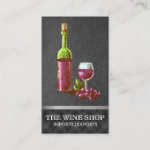  wijnfles en glazen ketel | Leder Visitekaartje (Voorkant)