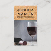 Wijnfles en glazen kurk achtergrond visitekaartje (Voorkant)