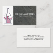 Wijnfles en glazen | Leisteen Visitekaartje (Voorkant / Achterkant)