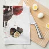 Wijnfles en -glazen theedoek (Quarter Fold)