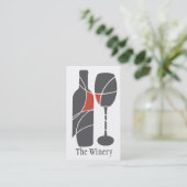 Wijnfles en glazen visitekaartje (Staand voorkant)