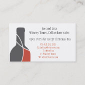 Wijnfles en glazen visitekaartje (Achterkant)