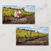 Wijnfles en glazen Waterverf | wijngaard Visitekaartje (Voorkant / Achterkant)