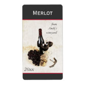 Wijnfles en glazen Wijnfles sticker (Voorkant)