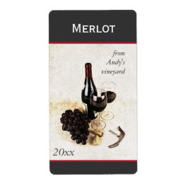 Wijnfles en glazen Wijnfles sticker