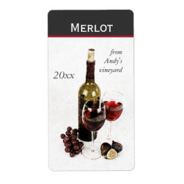 Wijnfles en glazen Wijnfles sticker