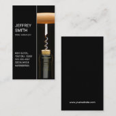 Wijnfles en Kurkentrekker | openingsfles Visitekaartje (Voorkant / Achterkant)