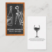 Wijnfles en Kurkentrekker | Wijngaard Visitekaartje (Voorkant / Achterkant)