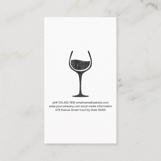 Wijnfles en kurkopener | Wijnmakerij Visitekaartje (Achterkant)