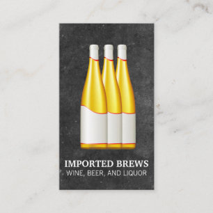 Wijnfles en leisteen visitekaartje