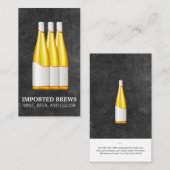 Wijnfles en leisteen visitekaartje (Voorkant / Achterkant)
