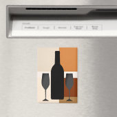 Wijnfles en twee wijnglazen magneet (Insitu (Vaatwasser))