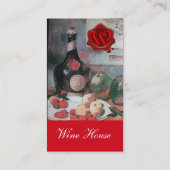 WIJNFLES EN VRUCHTEN ,RED WAX SEAL MONOGRAM VISITEKAARTJE (Achterkant)
