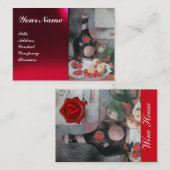 WIJNFLES EN VRUCHTEN ,RED WAX SEAL MONOGRAM VISITEKAARTJE (Voorkant / Achterkant)