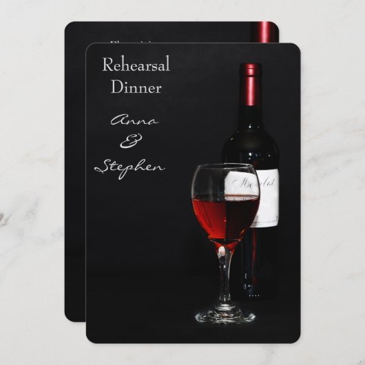 Wijnfles en wijnglas kaart (Voorkant / Achterkant)